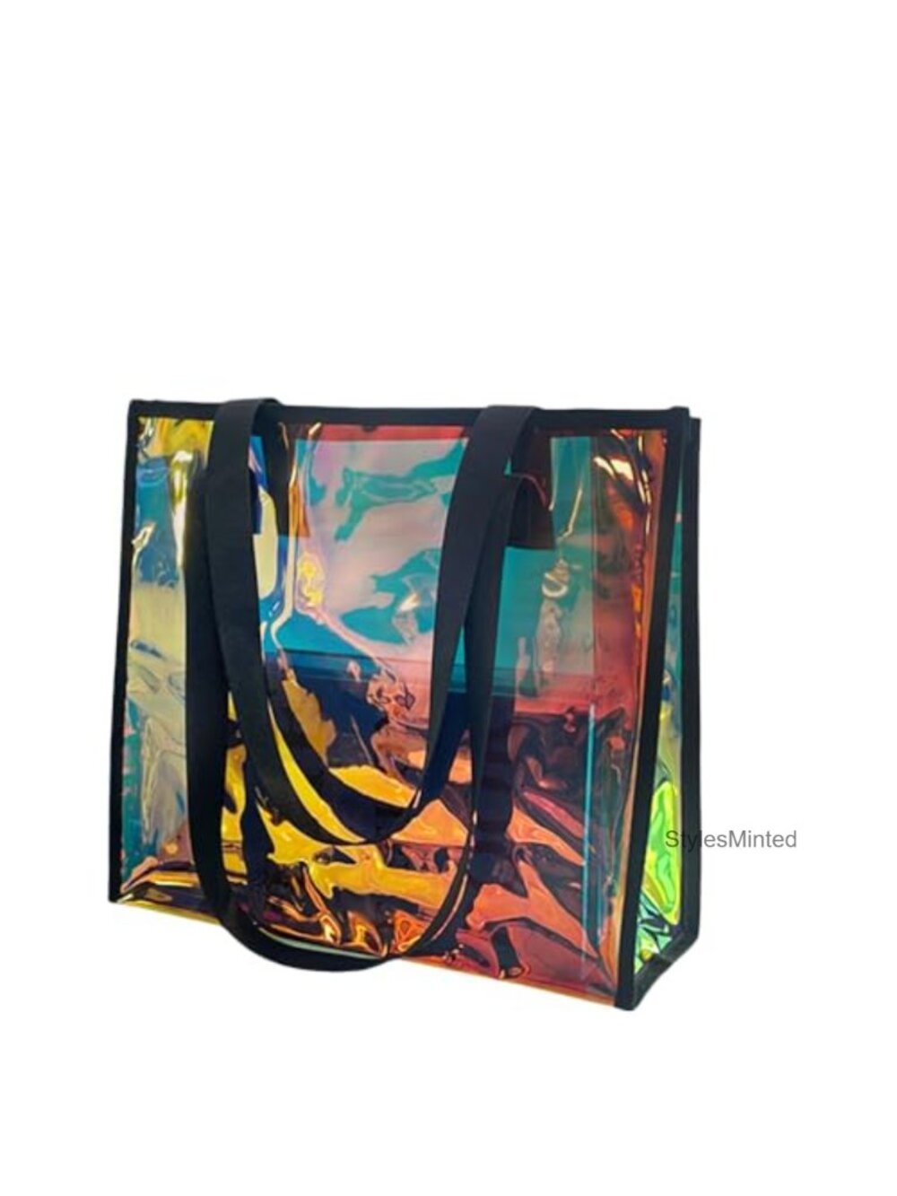 Clear Plastic Tote Bag - Durable See-Through Handbag for Gym, Beach, Travel
